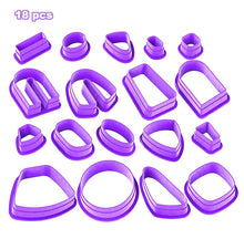 Load image into Gallery viewer, 18 In 1 Soft Clay Earring Molds DIY Handmade Clay Cutter Clay Earrings Making Molds, 18 In 1 (Purple), 18 In 1 (Pink), 18 In 1 (Yellow), 18 In 1 (Blue)