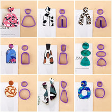 Load image into Gallery viewer, 18 In 1 Soft Clay Earring Molds DIY Handmade Clay Cutter Clay Earrings Making Molds, 18 In 1 (Purple), 18 In 1 (Pink), 18 In 1 (Yellow), 18 In 1 (Blue)