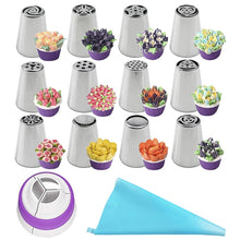 Load image into Gallery viewer, Stainless Steel Laminating Nozzle Set Cake DIY Laminating Nozzle Set Baking Tools, 7PCS/Set, 8PCS/Set, 9PCS/Set, 10PCS/Set, 11PCS/Set, 12PCS/Set, 14PCS/Set, 128PCS/Set
