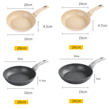 Load image into Gallery viewer, Maifan Stone Nonstick Pan Steak Fryer Induction Cooker Gas General, Diameter:, 20cm (Beige), 24cm (Beige), 20cm (Grey), 24cm (Grey)