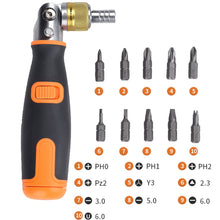 Load image into Gallery viewer, 2050C Portable 10 In 1 Hidden Bits Multi-angle Ratchet Corner Screwdriver Set, 10 In 1 Orange, 10 In 1 Gray