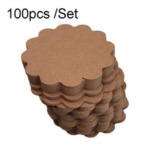 Load image into Gallery viewer, 100pcs /Set Kraft Paper Tags Lace Round Blank Small Label
