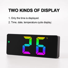Load image into Gallery viewer, Colorful Fonts LED Electronic Alarm Clock Large Screen Clock