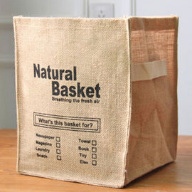 Foldable Jute Storage Box Sorting Basket for Underwear, Number 12, NATURAL, VINTAGE, THE DAILY