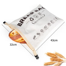 Load image into Gallery viewer, Cotton TPU Bread Bag With Clasp Reusable Storage Bag, Bread Bag White, Bread Bag Beige