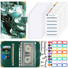 Load image into Gallery viewer, A6 Leather Loose-leaf Budget Book Handbook Notepad, Pink, Ink Green, Purple, Blue Gray, Water Blue, Cyan Greene, Deep Blue, Watercolor Blue, Marbled-Pink, Marbled-Blue, Marbled White