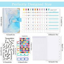 Load image into Gallery viewer, A6 Leather Loose-leaf Budget Book Handbook Notepad, Pink, Ink Green, Purple, Blue Gray, Water Blue, Cyan Greene, Deep Blue, Watercolor Blue, Marbled-Pink, Marbled-Blue, Marbled White