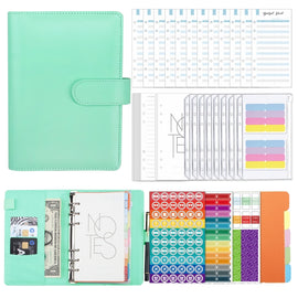 A6 Macaron PU Leather Loose-leaf Notebook Cash Budget Handbook, XJYS-010 Green, XJYS-010  Blue, XJYS-010  Pink, XJYS-010  Purple, XJYS-010 Yellow, XJYS-010 Black