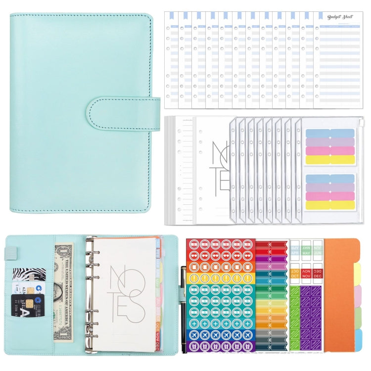 A6 Macaron PU Leather Loose-leaf Notebook Cash Budget Handbook, XJYS-010  Pink, XJYS-010  Purple, XJYS-010 Yellow, XJYS-010 Black, XJYS-010 Green, XJYS-010  Blue