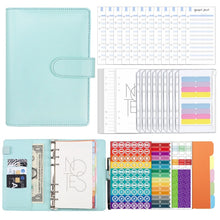 Load image into Gallery viewer, A6 Macaron PU Leather Loose-leaf Notebook Cash Budget Handbook, XJYS-010  Pink, XJYS-010  Purple, XJYS-010 Yellow, XJYS-010 Black, XJYS-010 Green, XJYS-010  Blue