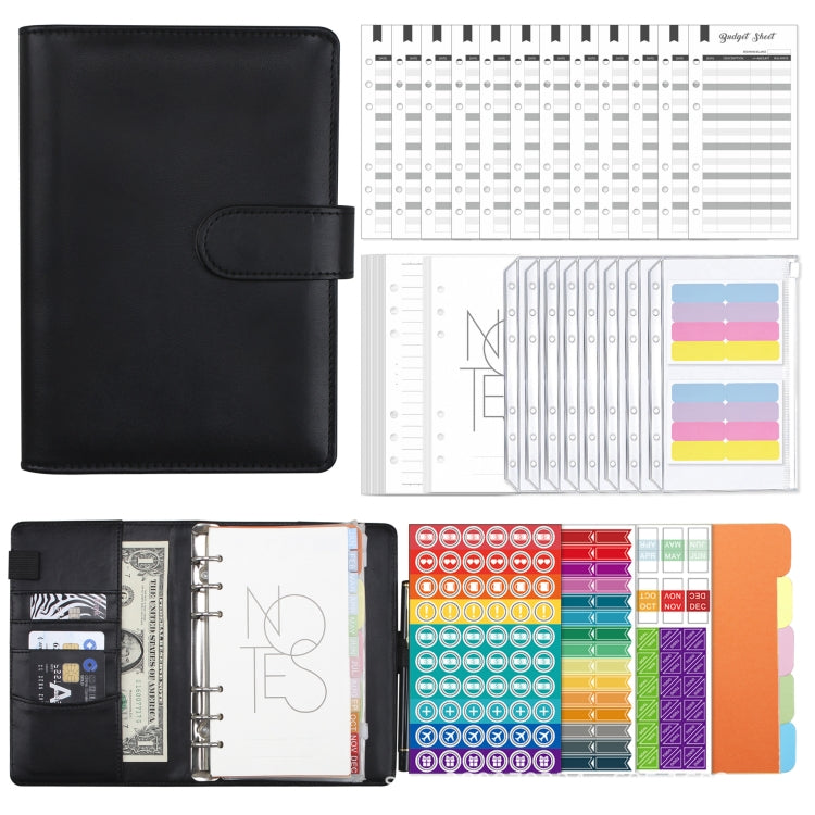 A6 Macaron PU Leather Loose-leaf Notebook Cash Budget Handbook, XJYS-010  Pink, XJYS-010  Purple, XJYS-010 Yellow, XJYS-010 Black, XJYS-010 Green, XJYS-010  Blue