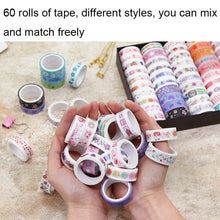 Load image into Gallery viewer, 42001 Cartoon Pattern Hand Account Tape Set Diary Handbook DIY Washi Material, 60Rolls/Box 42001