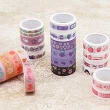 Load image into Gallery viewer, 42001 Cartoon Pattern Hand Account Tape Set Diary Handbook DIY Washi Material, 60Rolls/Box 42001