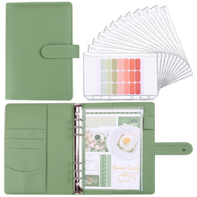 Load image into Gallery viewer, A5 Macaron Notebook PU Loose-leaf Cash Budget Handbook, Gray, Pink, Yellow, Blue, Green, Black