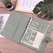 Load image into Gallery viewer, A5 Macaron Notebook PU Loose-leaf Cash Budget Handbook, Gray, Pink, Yellow, Blue, Green, Black