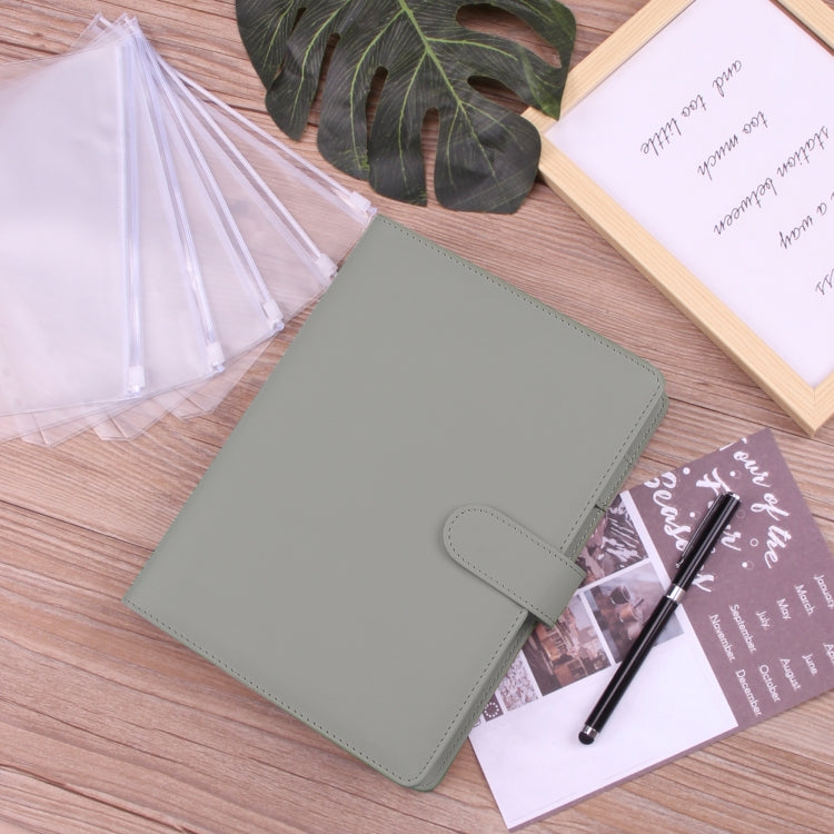 A5 Macaron Notebook PU Loose-leaf Cash Budget Handbook, Gray, Pink, Yellow, Blue, Green, Black