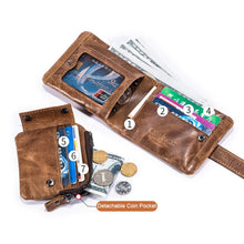 Load image into Gallery viewer, BUFF CAPTAIN 01 Multifunctional Detachable Vintage Leather Buckle Horizontal Wallet, 01(Coffee), 01(Brown)