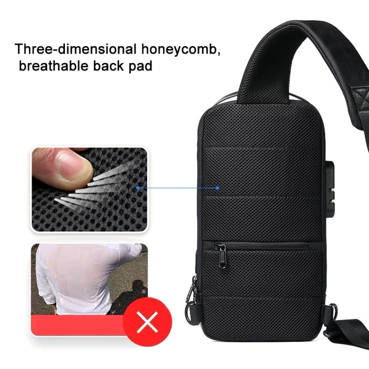 WEIXIER 9530 Men Oxford Cloth Chest Bag Anti-theft Crossbody Bag Sports Backpack