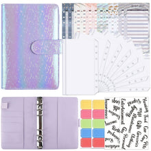 Load image into Gallery viewer, A6 Illusion Magic Square Loose-leaf PU Notebook Cash Budget Book, White, Black, Pink, Purple, Orange, Blue, Green, Milk Tea