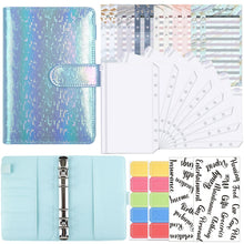 Load image into Gallery viewer, A6 Illusion Magic Square Loose-leaf PU Notebook Cash Budget Book, White, Black, Pink, Purple, Orange, Blue, Green, Milk Tea