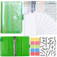 Load image into Gallery viewer, A6 Illusion Magic Square Loose-leaf PU Notebook Cash Budget Book, White, Black, Pink, Purple, Orange, Blue, Green, Milk Tea