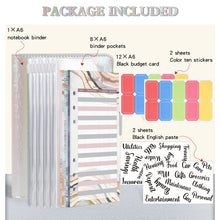 Load image into Gallery viewer, A6 Illusion Magic Square Loose-leaf PU Notebook Cash Budget Book, White, Black, Pink, Purple, Orange, Blue, Green, Milk Tea