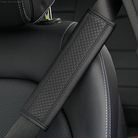 Fiber Leather Embossed Car Seat Belt Shoulder Cover Protector, 6.5X23cm