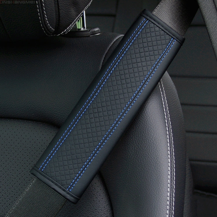Fiber Leather Embossed Car Seat Belt Shoulder Cover Protector, 6.5X23cm