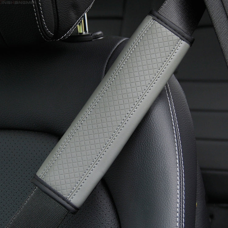 Fiber Leather Embossed Car Seat Belt Shoulder Cover Protector, 6.5X23cm