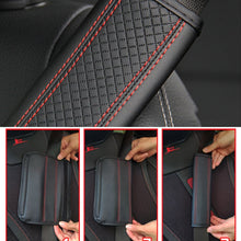 Load image into Gallery viewer, Fiber Leather Embossed Car Seat Belt Shoulder Cover Protector, 6.5X23cm