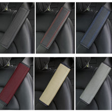 Load image into Gallery viewer, Fiber Leather Embossed Car Seat Belt Shoulder Cover Protector, 6.5X23cm