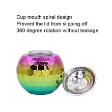 Load image into Gallery viewer, D001-2 Flash Electroplated Ball Cup Round Ball Straw Plastic Water Cup, Rainbow Color