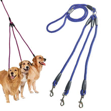 Load image into Gallery viewer, 140cm 3 In 1 Leash Multi-head Dog Walking Rope, 140cm 3 In 1 Blue, 140cm 3 In 1 Red, 140cm 3 In 1 Rose Red