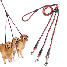 Load image into Gallery viewer, 140cm 3 In 1 Leash Multi-head Dog Walking Rope, 140cm 3 In 1 Blue, 140cm 3 In 1 Red, 140cm 3 In 1 Rose Red