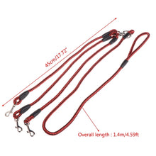 Load image into Gallery viewer, 140cm 3 In 1 Leash Multi-head Dog Walking Rope, 140cm 3 In 1 Blue, 140cm 3 In 1 Red, 140cm 3 In 1 Rose Red