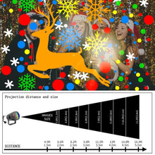 Load image into Gallery viewer, 4W LED Snowflake Christmas Decoration Projector Light with 16 Patterns, EU Plug, US Plug, UK Plug, AU Plug, USB 5V