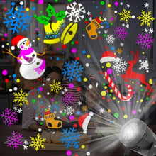 Load image into Gallery viewer, 4W LED Snowflake Christmas Decoration Projector Light with 16 Patterns, EU Plug, US Plug, UK Plug, AU Plug, USB 5V
