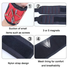 Load image into Gallery viewer, Electric Woodworking Multifunctional Powerful Magnetic Wrist Strap, Style:, Three Rows Black, Three Rows Red, Three Rows Blue, Five Rows Black, Five Rows Red, Five Rows Blue
