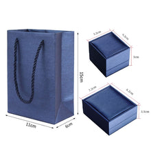 Load image into Gallery viewer, Brush PU Leather Jewelry Box Jewelry Gift Bag, Dark Blue Ring Box, Dark Blue Necklace Box, Royal Blue Handbag, Date Red Ring Box, Date Red Necklace Box, Wine Red Handbag