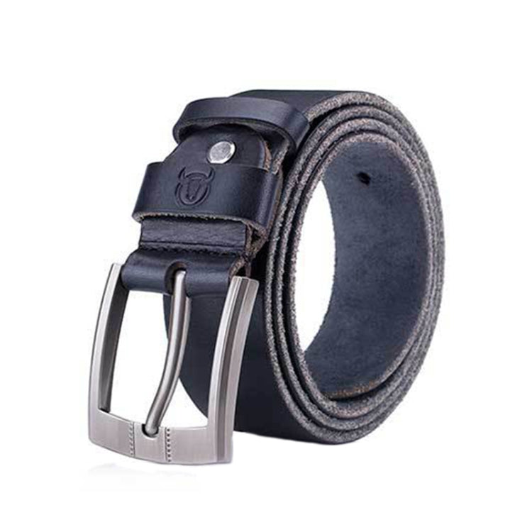 BULL CAPTAIN 01 Pin Buckle Thickened Cowhide Wear-Resistant Belt, Length: