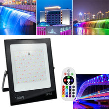 Load image into Gallery viewer, Colorful RGB Changing LED Flood Light With Remote Control, 30W, 50W, 100W, 200W