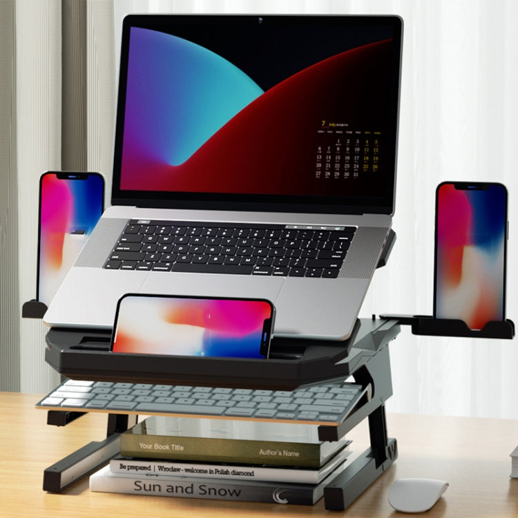 Double Layer Foldable Lift Laptop Stand  Aluminum Computer Heightening Bracket