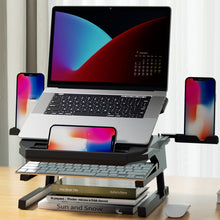 Load image into Gallery viewer, Double Layer Foldable Lift Laptop Stand  Aluminum Computer Heightening Bracket