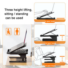 Load image into Gallery viewer, Double Layer Foldable Lift Laptop Stand  Aluminum Computer Heightening Bracket