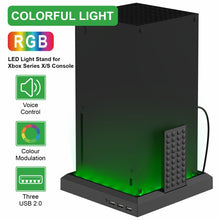 Load image into Gallery viewer, For XBOX Series X / S Charging Cooling Fan Base RGB Colorful Light Charger Bracket, RGB Colorful Light