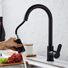 Load image into Gallery viewer, Kitchen Pull-out Faucet Stainless Steel Sink Telescopic Universal Faucet,Spec:, CLH002 Black, CLY002 Wire Drawing, Electroplating