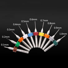 Load image into Gallery viewer, 10 In 1 PCB Tungsten Steel Drill Bits Carving Miniature Drill Bits, Size:, 0.1-1mm, 0.6-1.5mm, 1.1-2mm, 1.5-2.4mm, 2.1-3.0mm