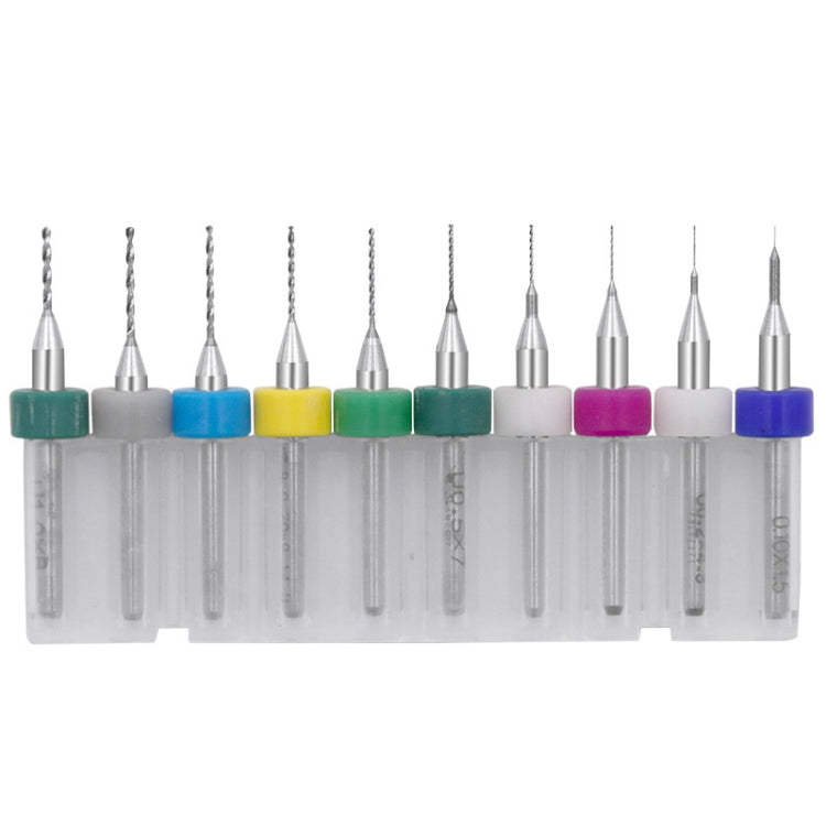 10 In 1 PCB Tungsten Steel Drill Bits Carving Miniature Drill Bits, Size:, 1.1-2mm, 1.5-2.4mm, 2.1-3.0mm, 0.1-1mm, 0.6-1.5mm