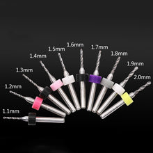 Load image into Gallery viewer, 10 In 1 PCB Tungsten Steel Drill Bits Carving Miniature Drill Bits, Size:, 1.1-2mm, 1.5-2.4mm, 2.1-3.0mm, 0.1-1mm, 0.6-1.5mm