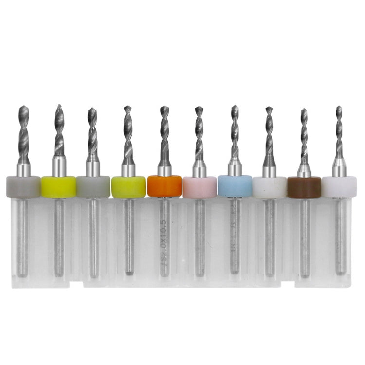 10 In 1 PCB Tungsten Steel Drill Bits Carving Miniature Drill Bits, Size:, 1.1-2mm, 1.5-2.4mm, 2.1-3.0mm, 0.1-1mm, 0.6-1.5mm